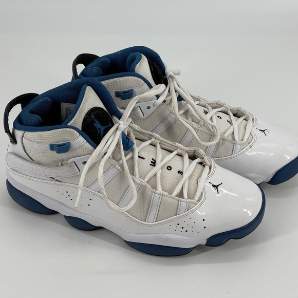 Air‎ Jordan 6 Rings Mens White Blue Basketball Shoes Size 10.5